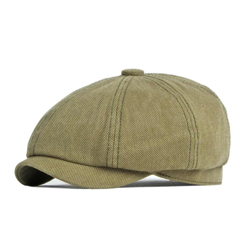 Gorra octogonal de algodón tipo boina, espiga sólida británica - imagen 2
