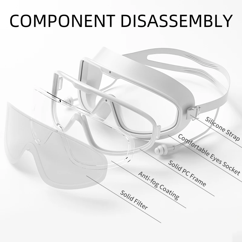 Gafas natación profesionales adultos tapones antivaho UV visión amplia - imagen 3