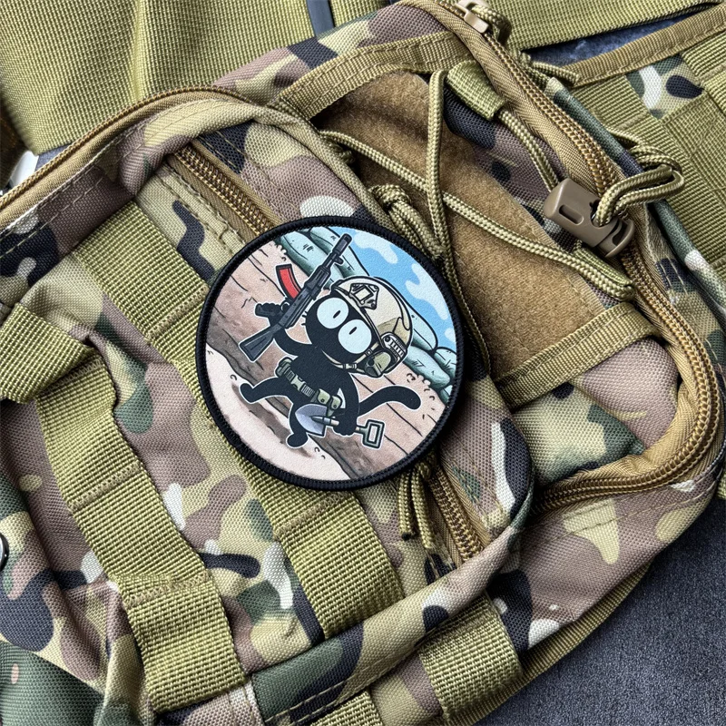 Parche táctico militar gato moral con velcro, para mochila y ropa - imagen 5