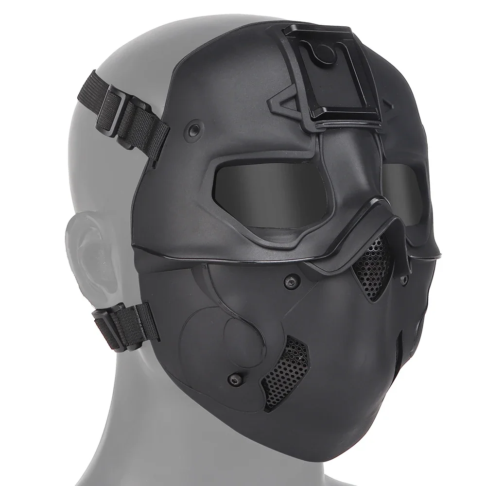 Máscara táctica gris completa - calavera para paintball y cosplay