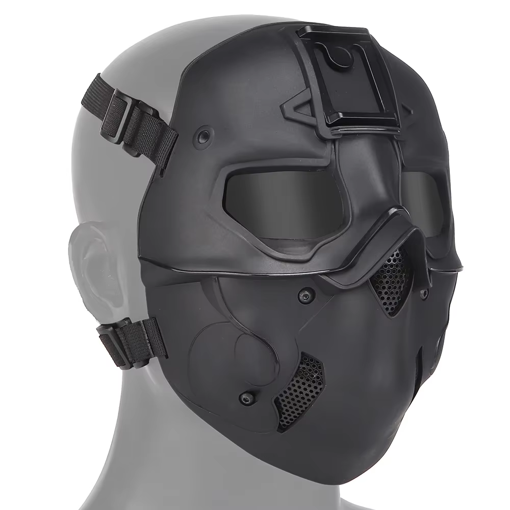 Máscara táctica gris completa - calavera para paintball y cosplay