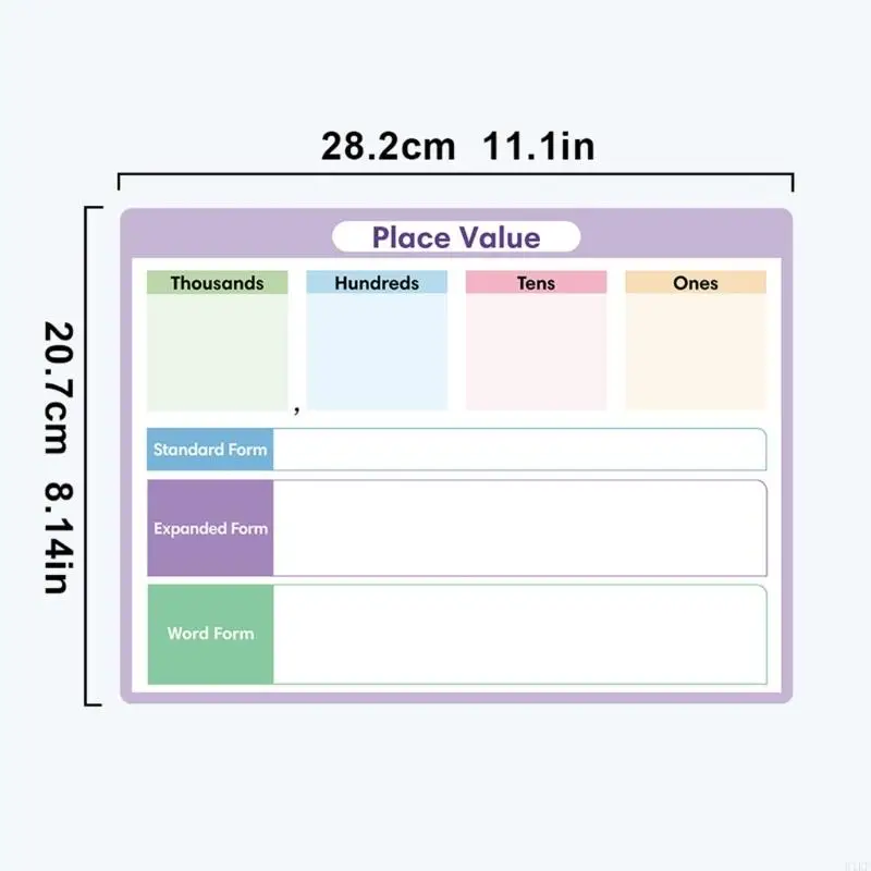 Cuaderno de práctica posicional para escritura numérica con secciones