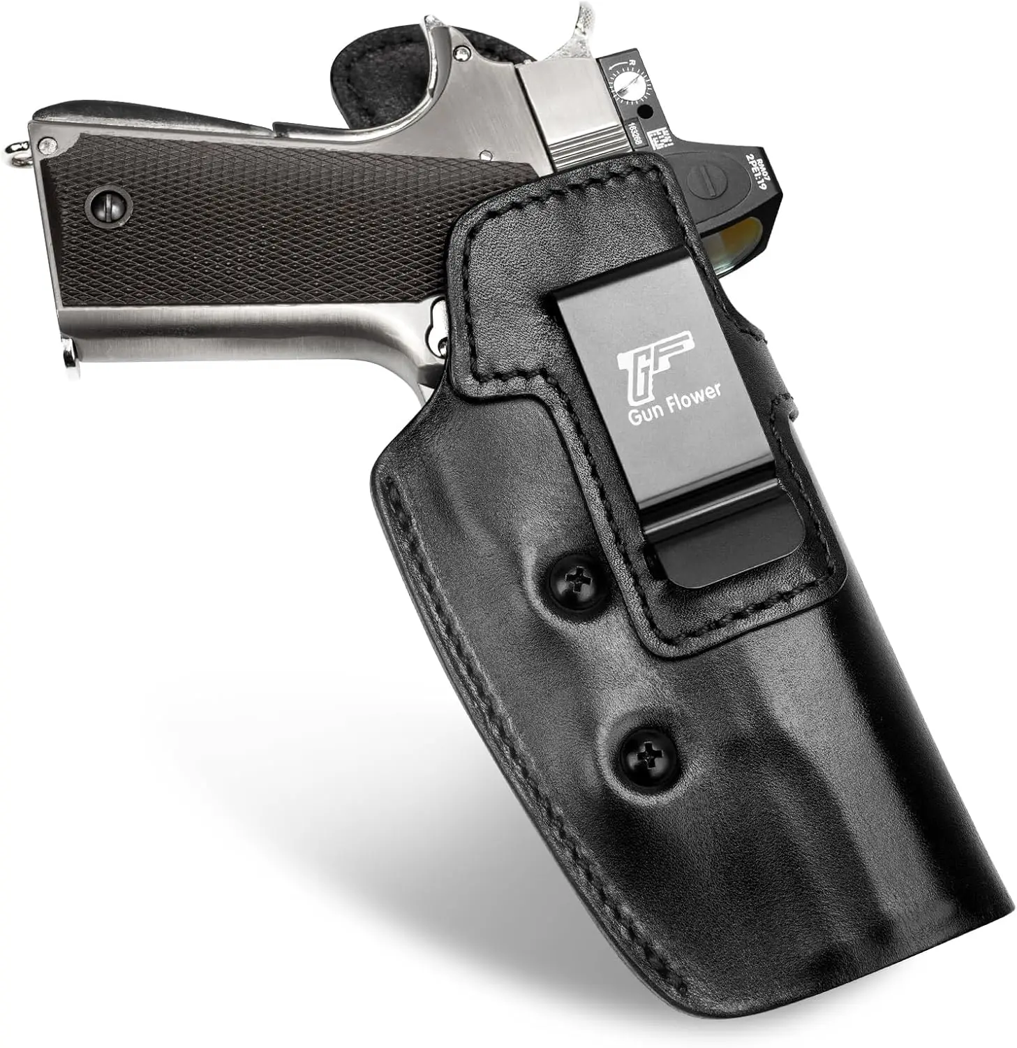 Funda de cuero IWB 1911 en posición frontal