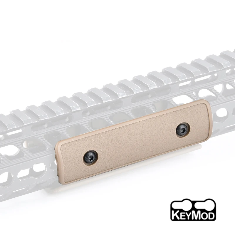 Cubierta táctica para riel M-LOK KEYMOD en negro y bronceado - imagen 2