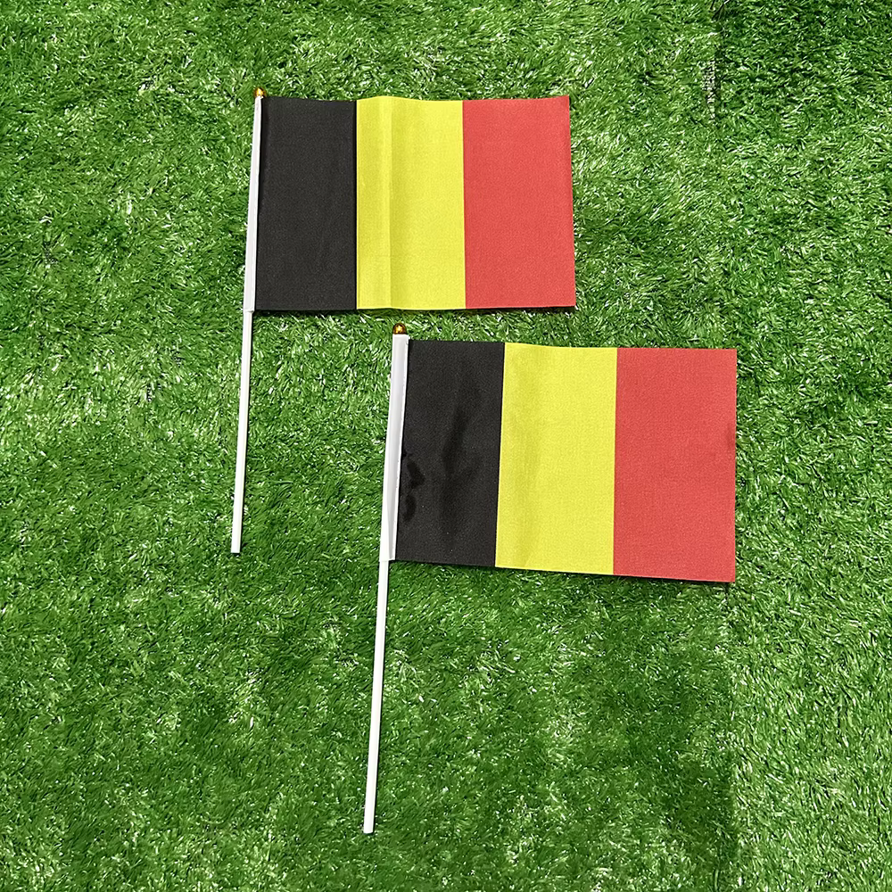 Bandera belga de mano 14x21 cm - para actividades deportivas