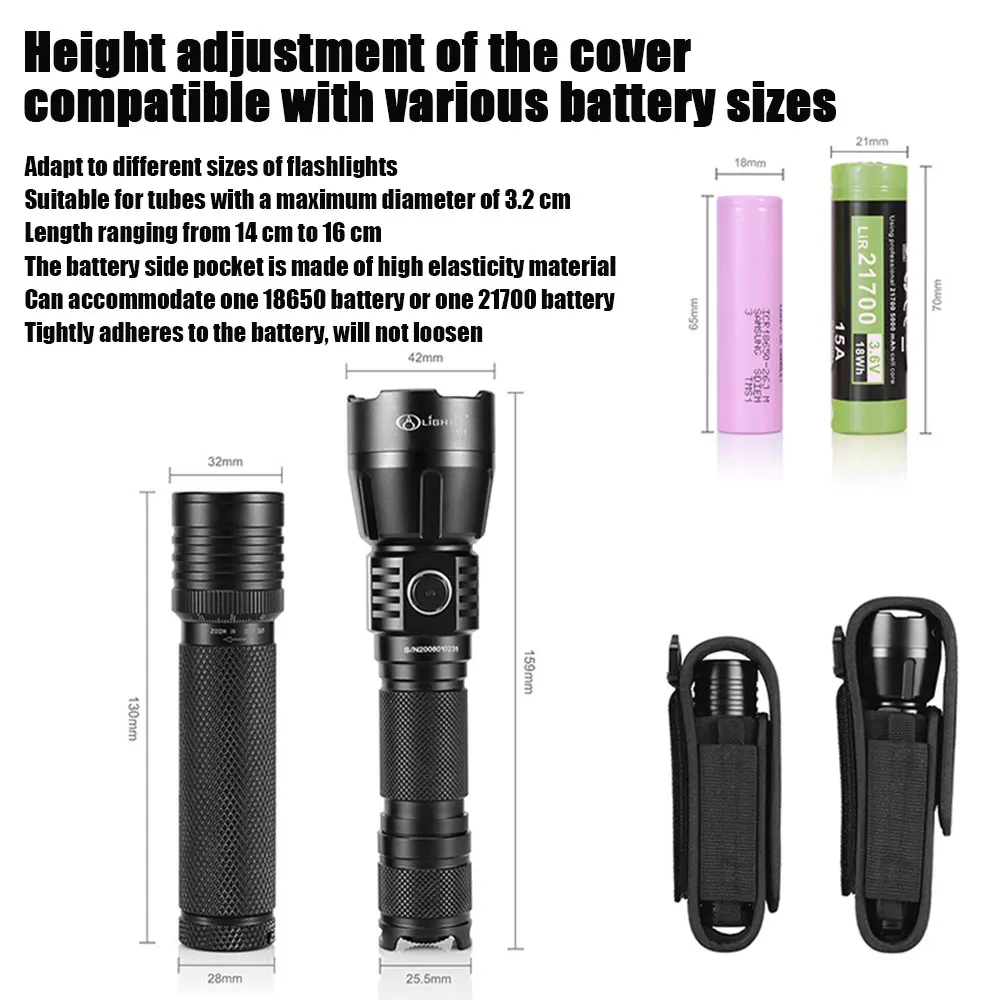 Funda táctica para linterna T307 de nailon para cinturón