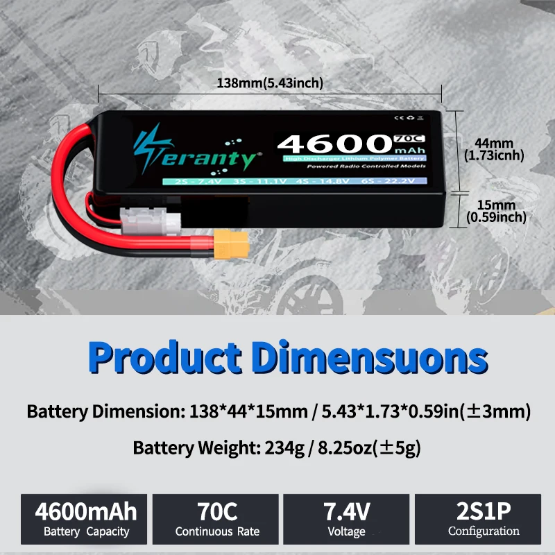 Batería LiPo TERANTY para radiocontrol con conector tipo XT - imagen 5