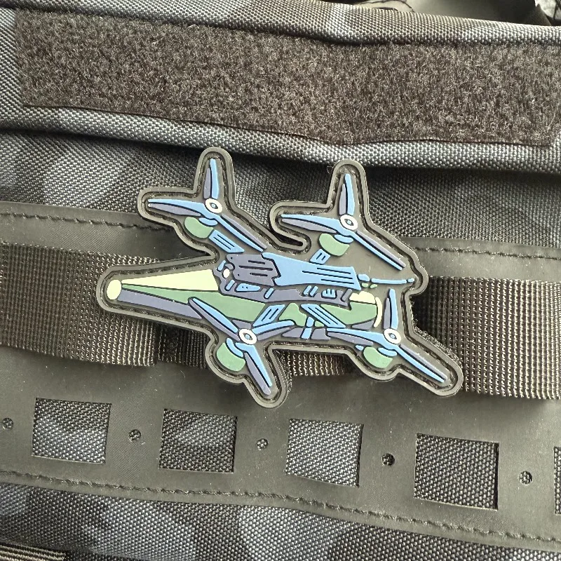 Parche táctico militar PVC velcro – diseño dron para chaleco y mochila - imagen 3