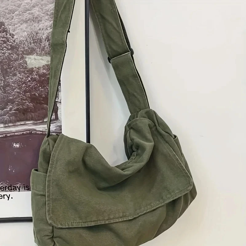 Bolsa táctica de mensajero vintage en lona para caza y aire libre - imagen 3