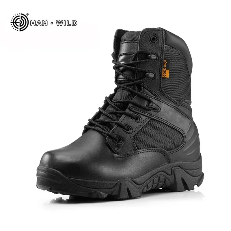 Botas combate tácticas piel negra – Hombre invierno y campo - imagen 4