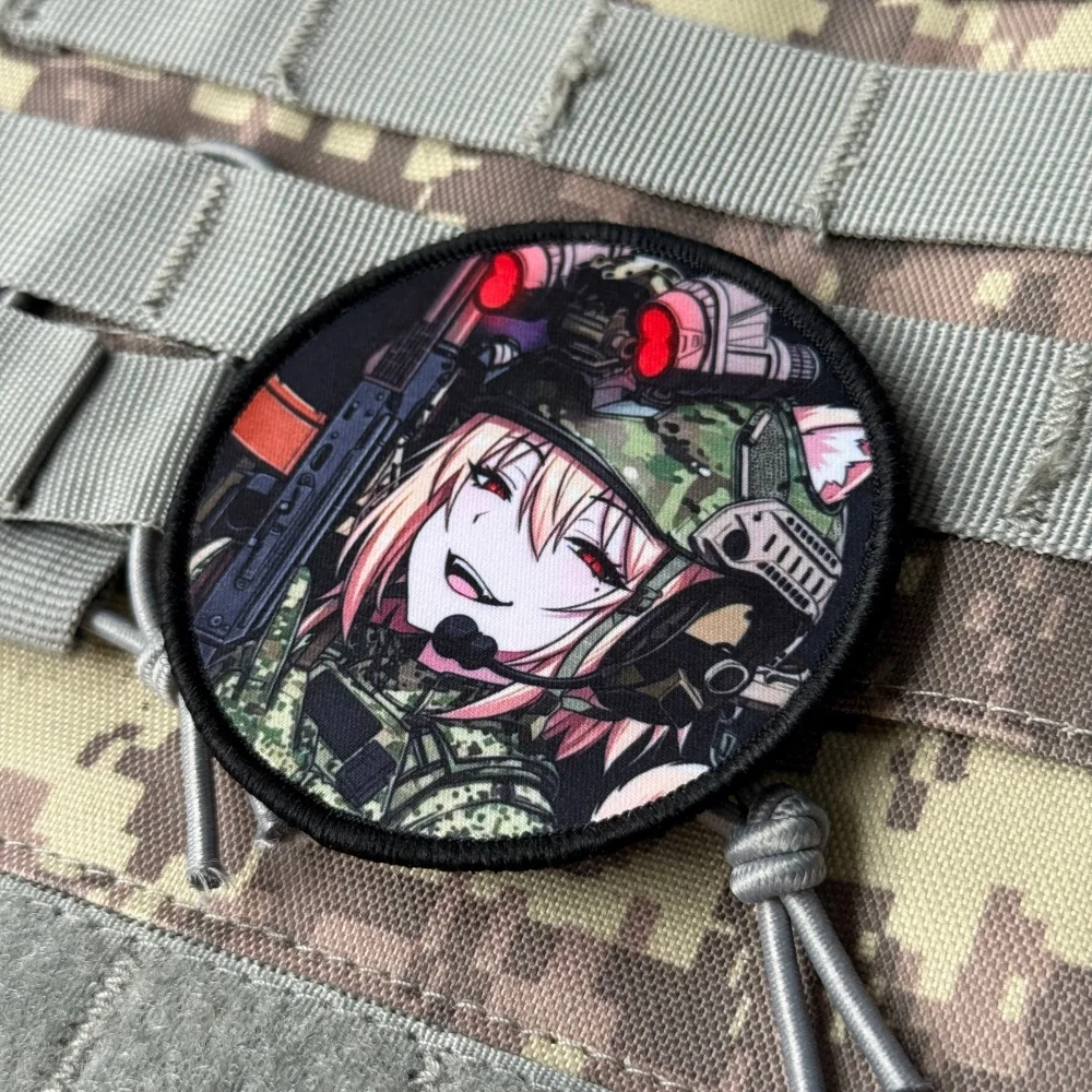 Parche táctico Airsoft Morale Anime Chica Gato con Velcro - imagen 2