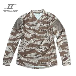 Desert Tiger Spot camiseta táctica secado rápido transpirable cuello V