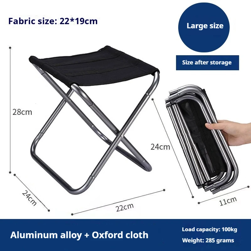 Taburete plegable ligero de aluminio para camping y pesca - imagen 3