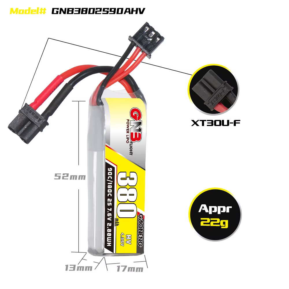 Batería GNB Voltaje 7.6V 380mAh