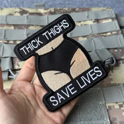 Parche bordado táctica moral Gruesos muslos salvan vidas con velcro
