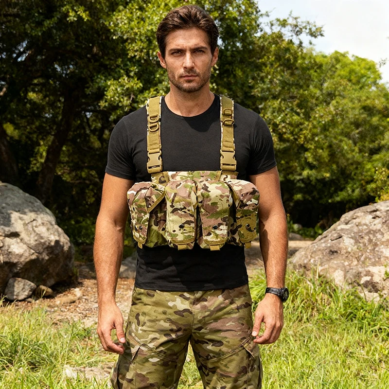 Chaleco táctico AK camuflaje ligero ajustable para airsoft y caza - imagen 4