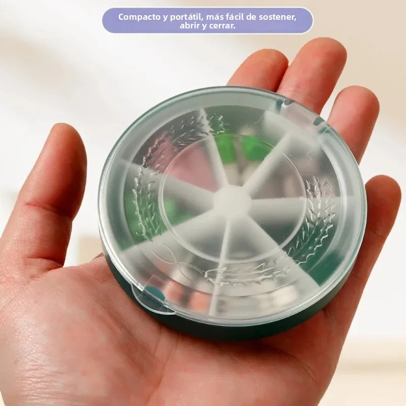Pastillero transparente para viaje con compartimentos giratorios - imagen 5