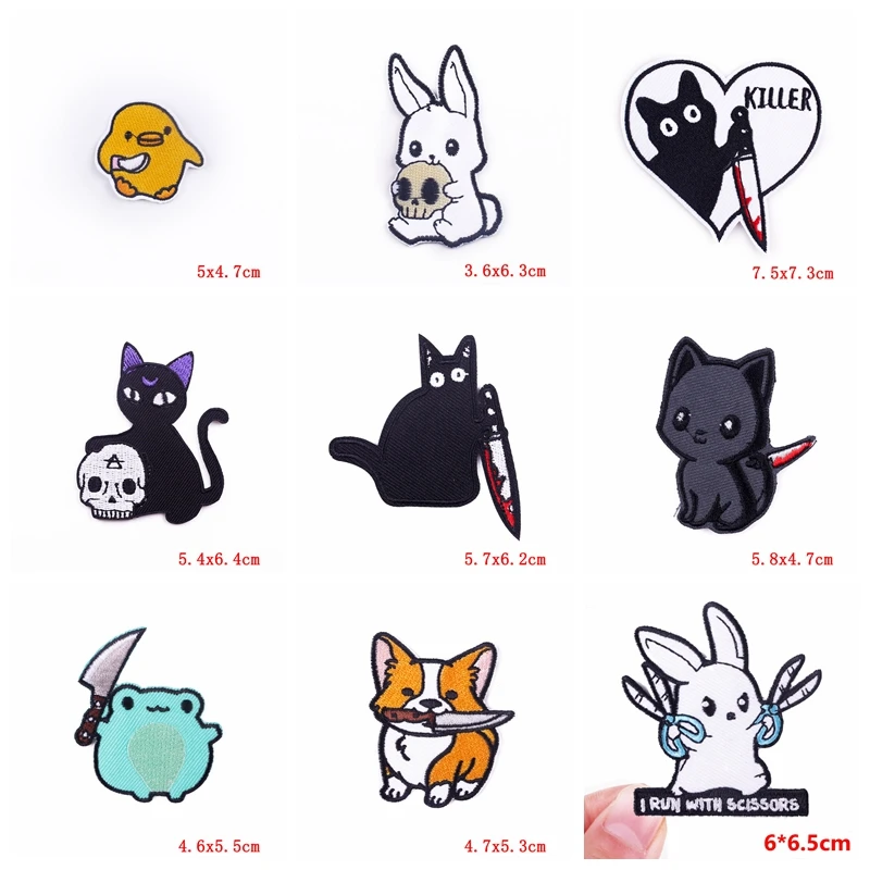 Parche bordado termoadhesivo gato conejo – Animal para planchar ropa