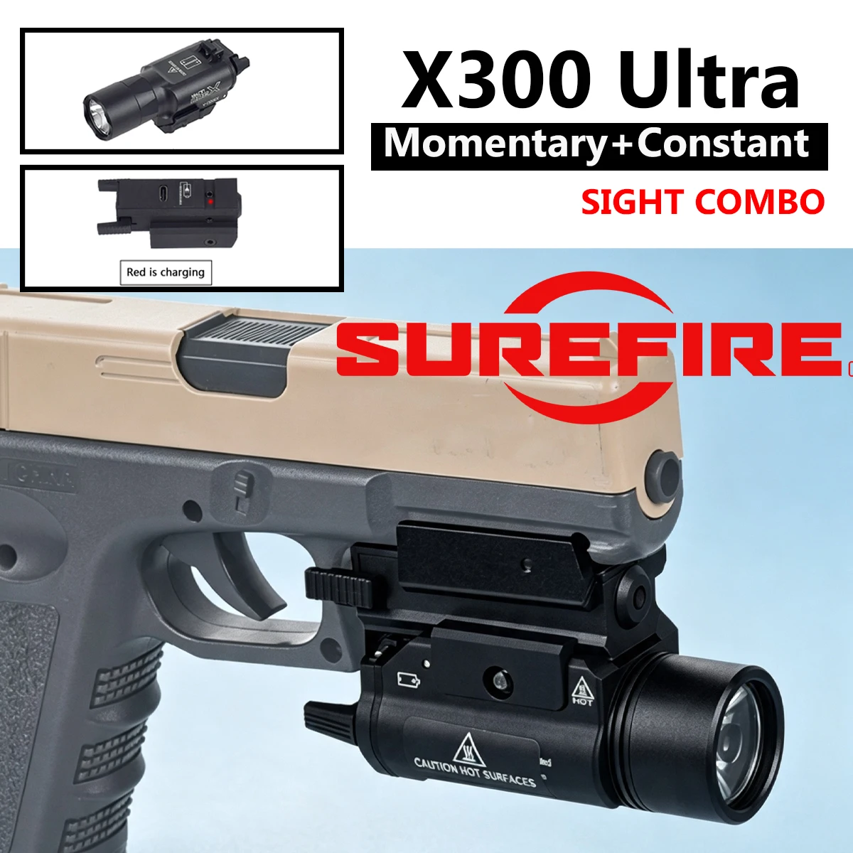 SureFire X300 Ultra linterna táctica con láser para Glock airsoft