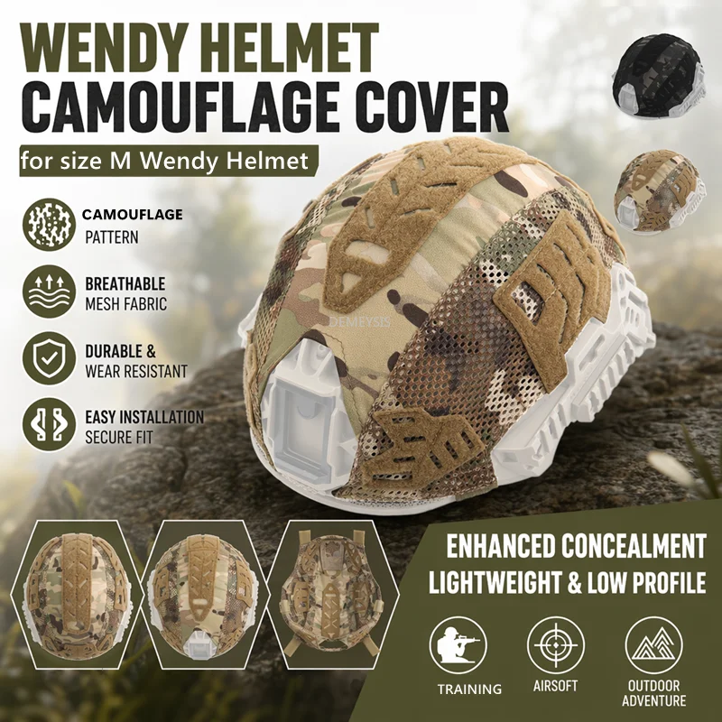Wendy Funda de casco camuflaje ripstop para airsoft y caza - imagen 5
