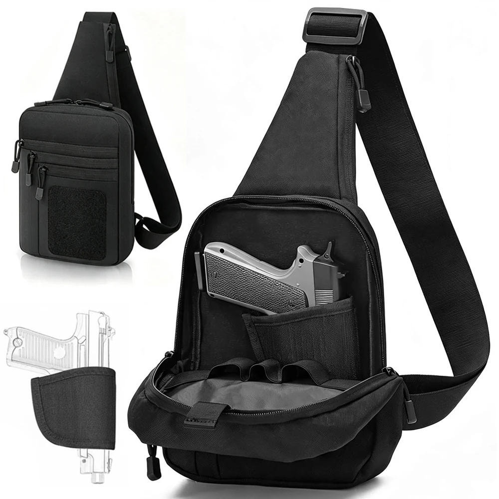 Bolso táctico de pecho con funda oculta para pistola EDC cruzado - imagen 5