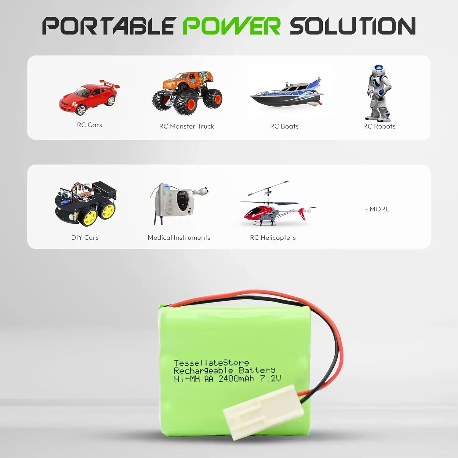 Batería recargable Ni-MH AA para vehículos RC, drones y robots - imagen 3