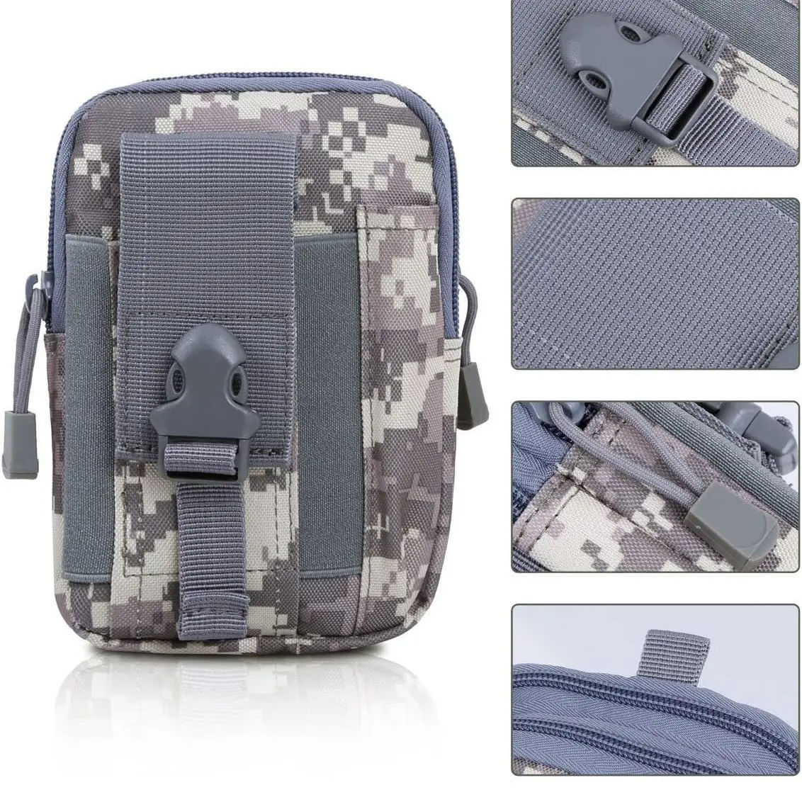 Riñonera táctica impermeable camuflaje MOLLE para senderismo y EDC - imagen 4