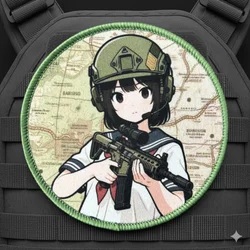 Parche táctico con chica estilo anime y velcro para chaqueta