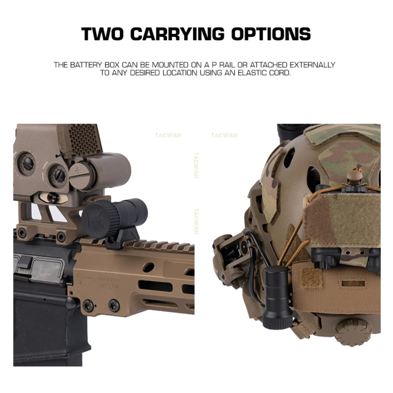 Estuche táctico para baterías con cordón elástico linterna airsoft - imagen 2