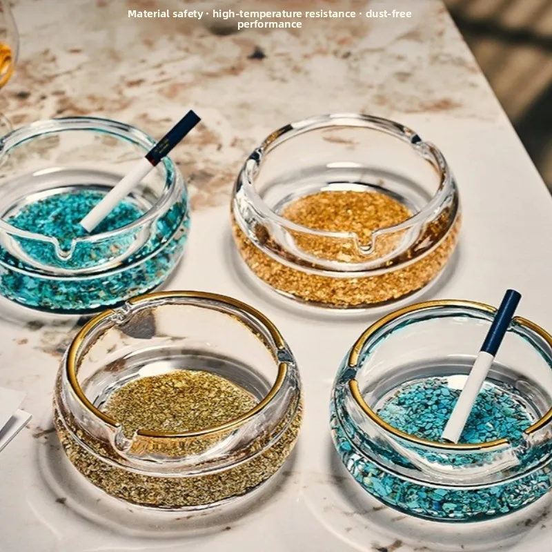 Cenicero de cristal con diseño de mariposa