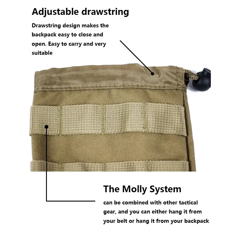 Bolsa táctica MOLLE para botella de agua caqui impermeable outdoor - imagen 4