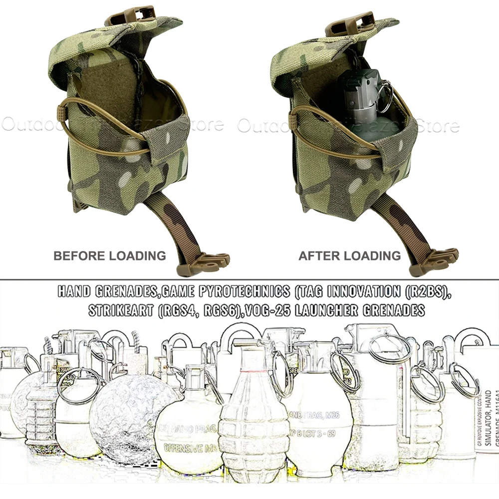 Bolsa táctica MOLLE universal para cargadores y granadas con cordón - imagen 4