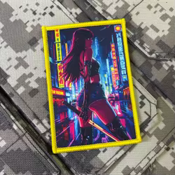 Parche táctico Punk Samurai Girl con velcro, insignia anime japonesa