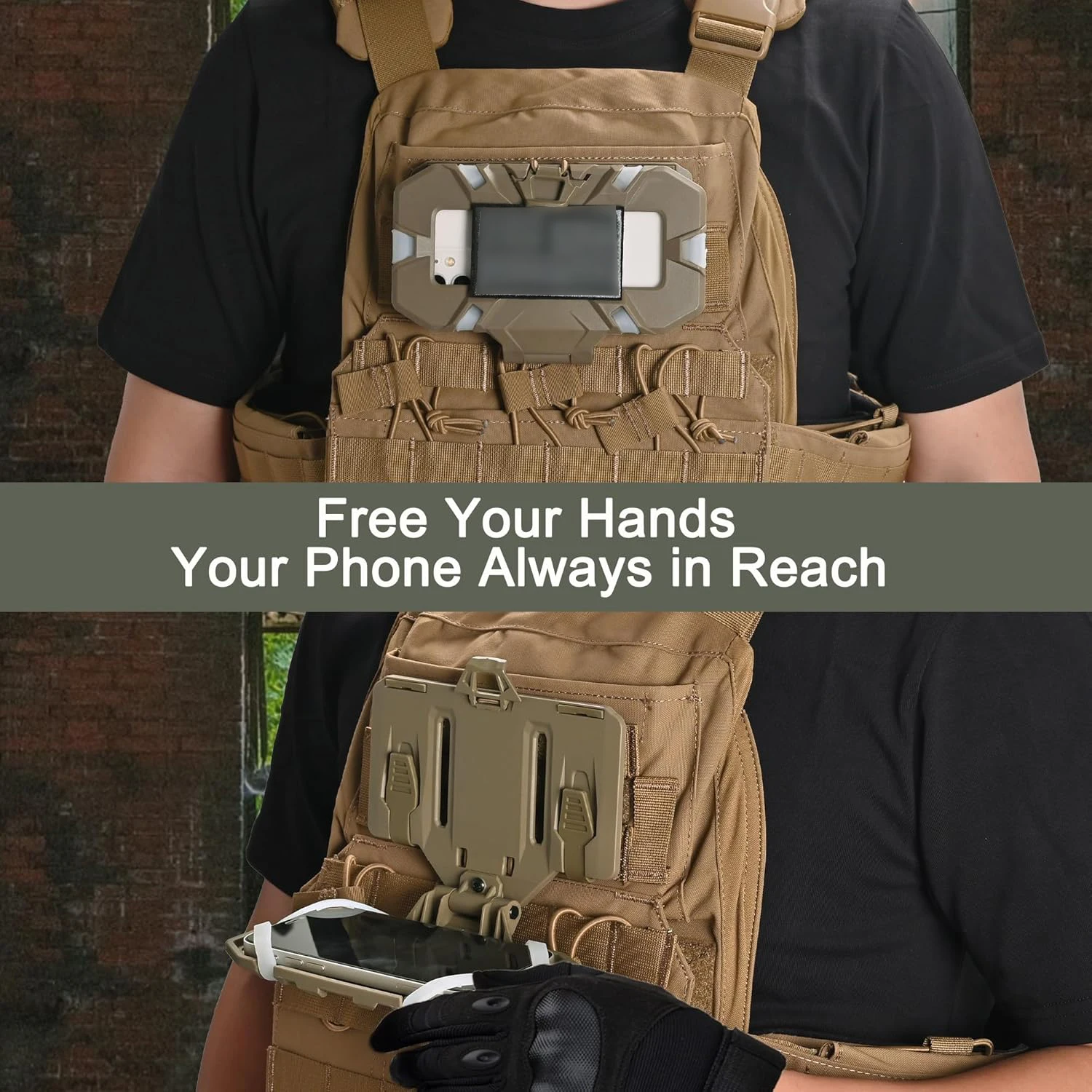 Soporte MOLLE plegable para teléfono con tablero de navegación - imagen 5