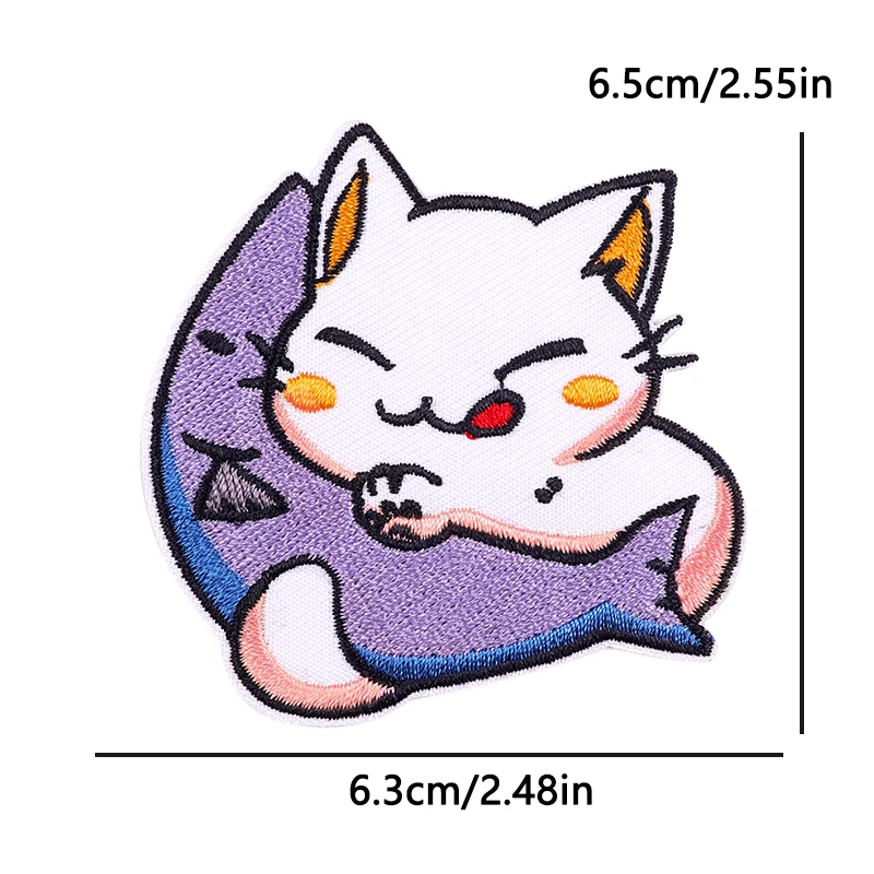 Parche termoadhesivo gato tiburón negro de dibujos para mochila - imagen 4