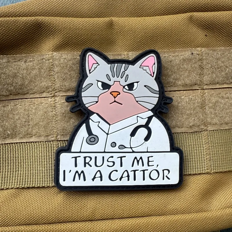 Parche táctico de PVC con gancho y bucle gato veterinario mochila - imagen 2