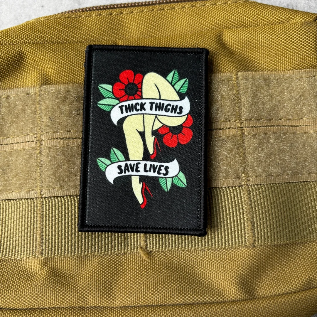 Parche táctico militar Velcro estampado tatuaje retro Thick Thighs - imagen 4