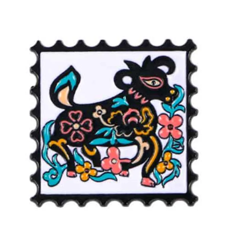 Pin esmalte Zodíaco Chino Dragón Tigre - Insignia solapa animales - imagen 4