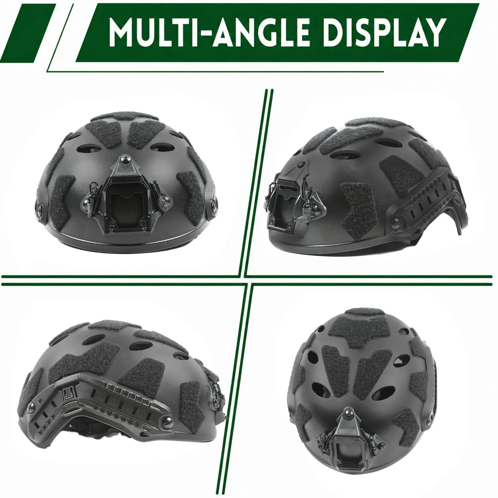 Casco táctico ajustable para airsoft con bolsa de contrapeso y funda - imagen 3
