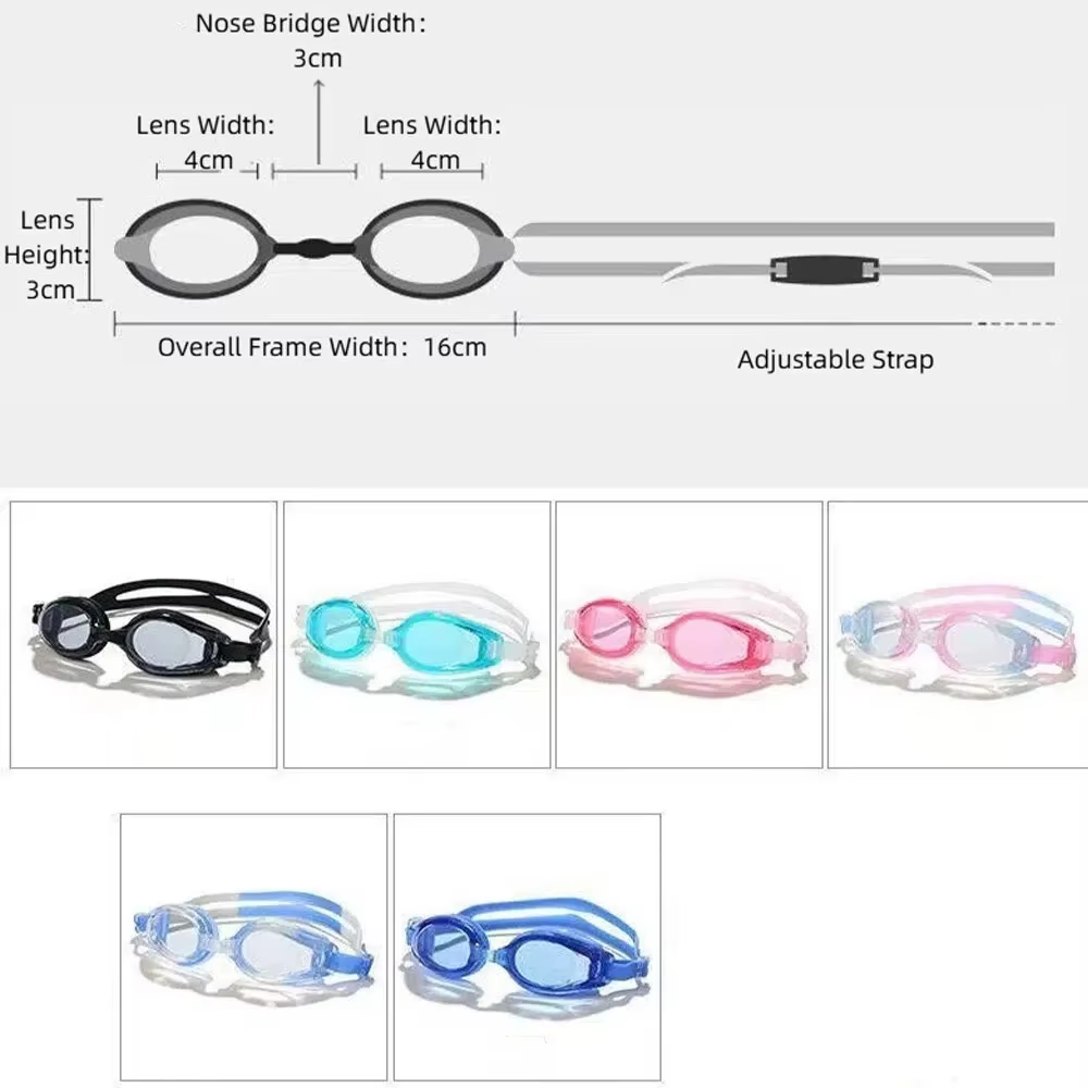 Gafas de natación impermeables unisex, antivaho, lentes transparentes