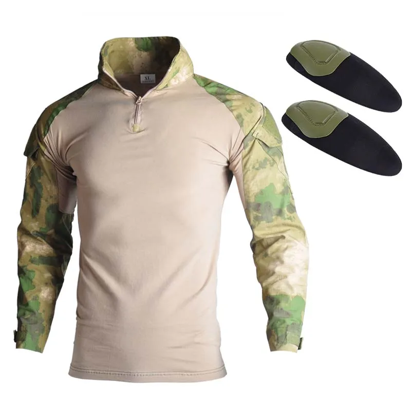 Camisa táctica ripstop camuflada con cremallera corta, manga larga - imagen 3
