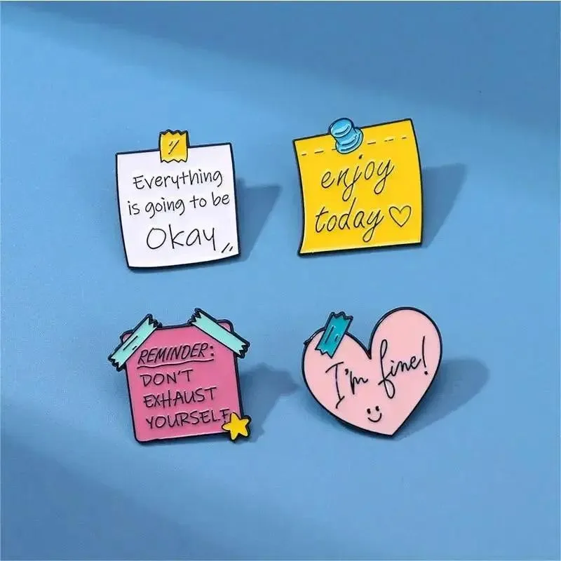 Pin de solapa broche esmaltado frases motivacionales soy bien - imagen 4