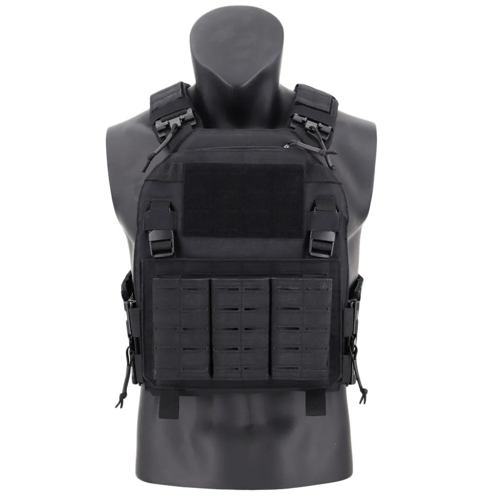 Chaleco táctico portaplacas MOLLE Airsoft con protector ajustable - imagen 2