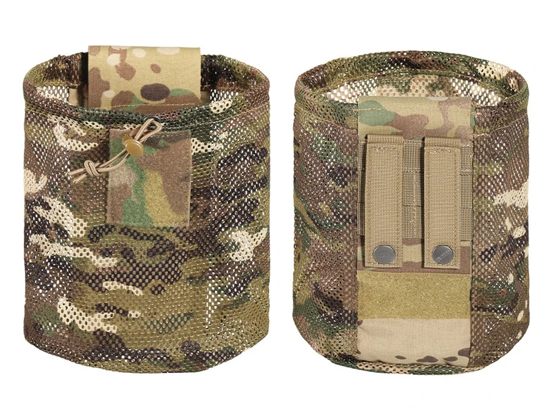 Bolsa táctica MOLLE de malla plegable con cordón ajustable