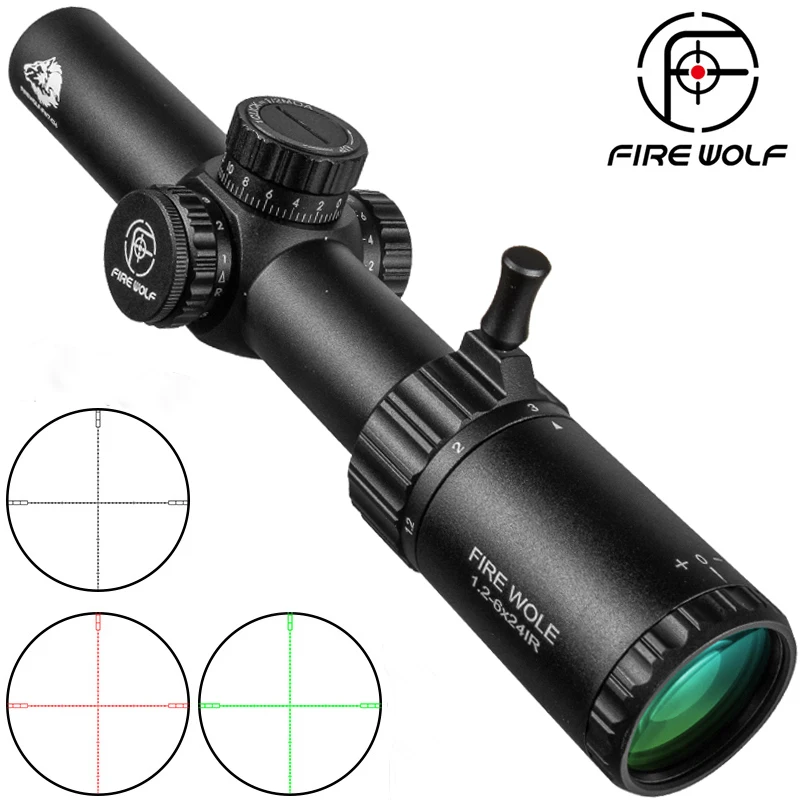 FIRE WOLF mira telescópica táctica IR Airsoft con luz rojo/verde - imagen 5