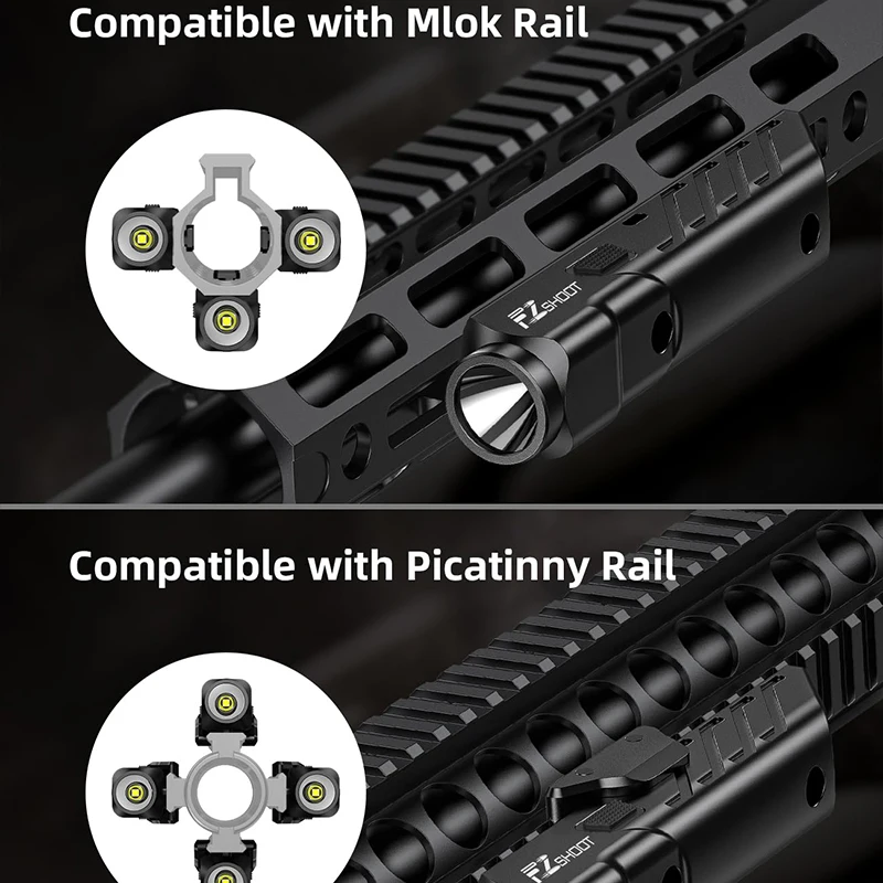 MidTen linterna táctica 1700 lúmenes para rifle - riel Picatinny - imagen 4