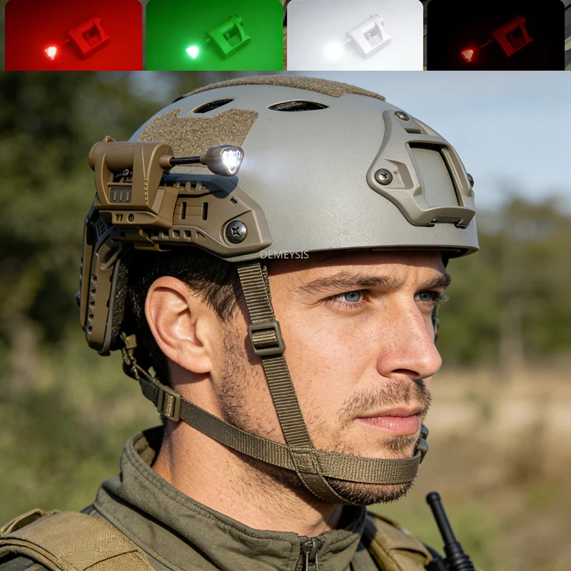 Linterna táctica casco con láser verde, roja e IR, señalización - imagen 2
