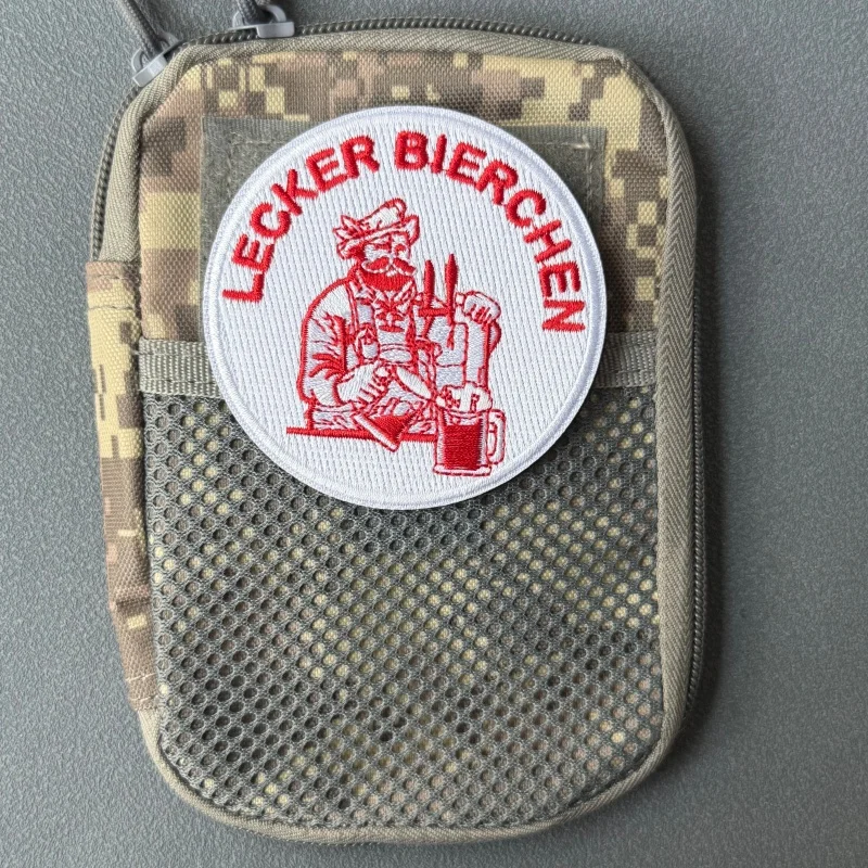 Lecker Bierchen parche táctico moral bordado gancho y bucle brazalete
