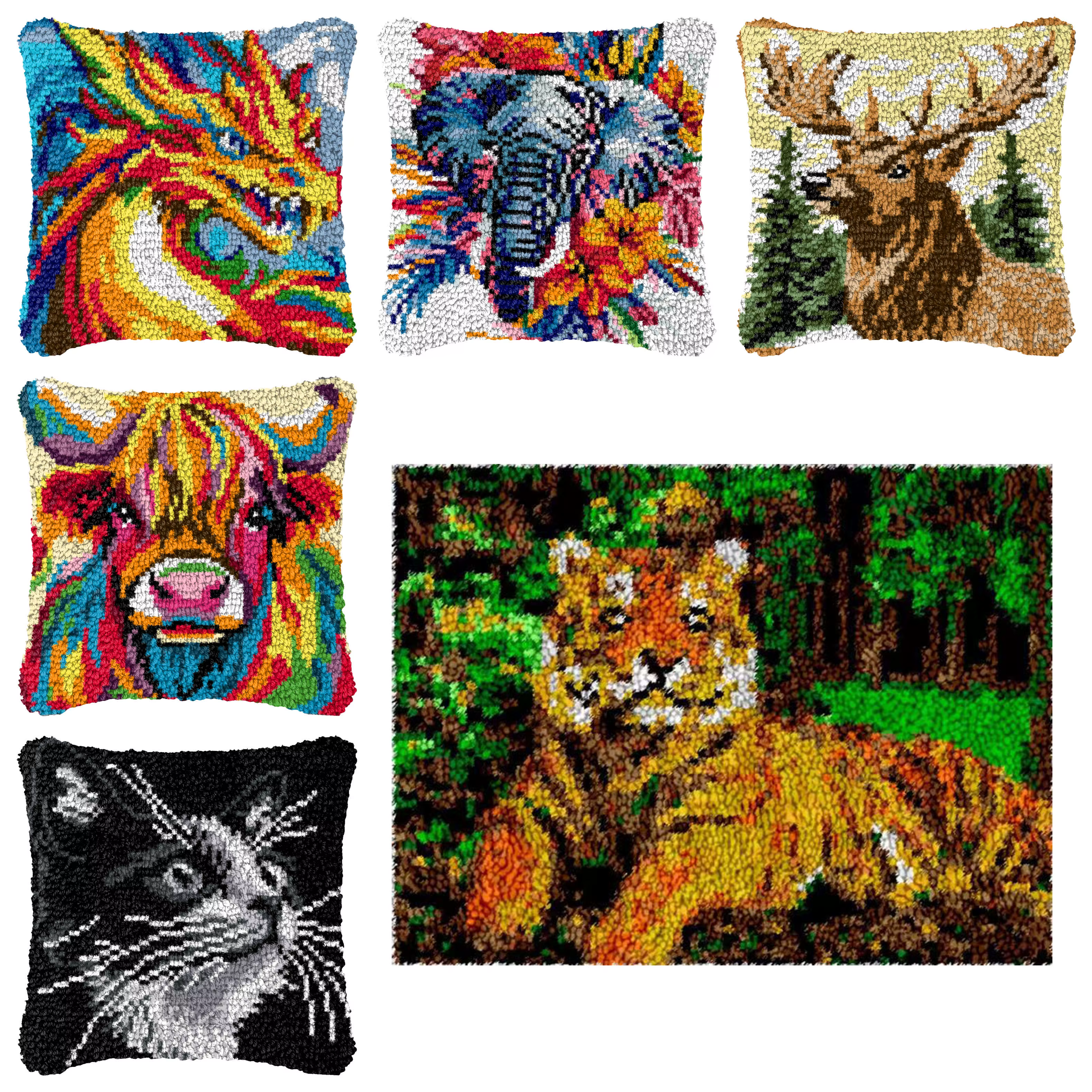Kit ganchos pestillo con animal cosido customizable DIY - imagen 3