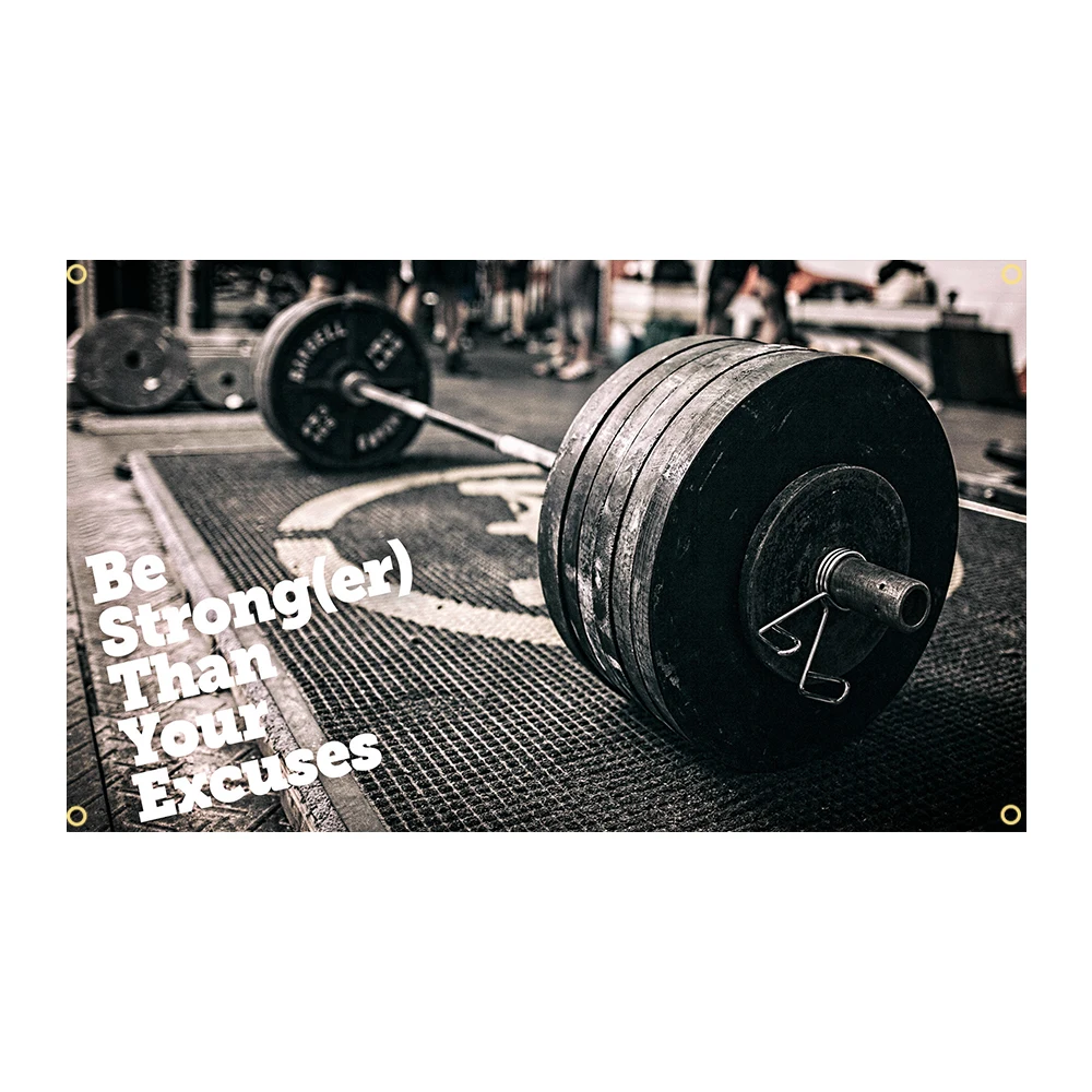 Banner 90x150cm Be Strong(er) en gimnasio